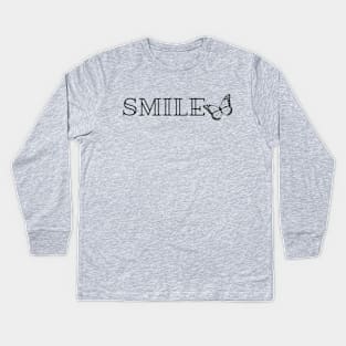 Smile Tshirt, Unisex Tshirt, Smile Tshirt, Positive Tshirt, Happy Face Tshirt, Happy Tshirt, Happiness Tshirt, Motivational Tshirt Kids Long Sleeve T-Shirt